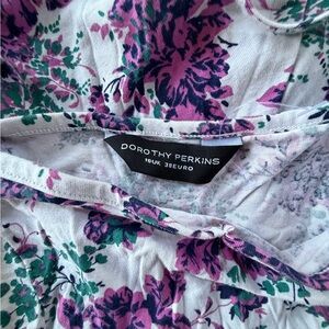Dorothy Perkins Purple and Green Floral Blouse